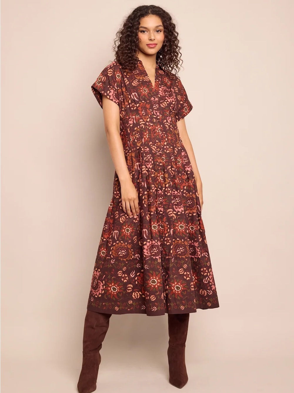 Cara Cara Brown Nash Midi Dress - Picture 2 of 10